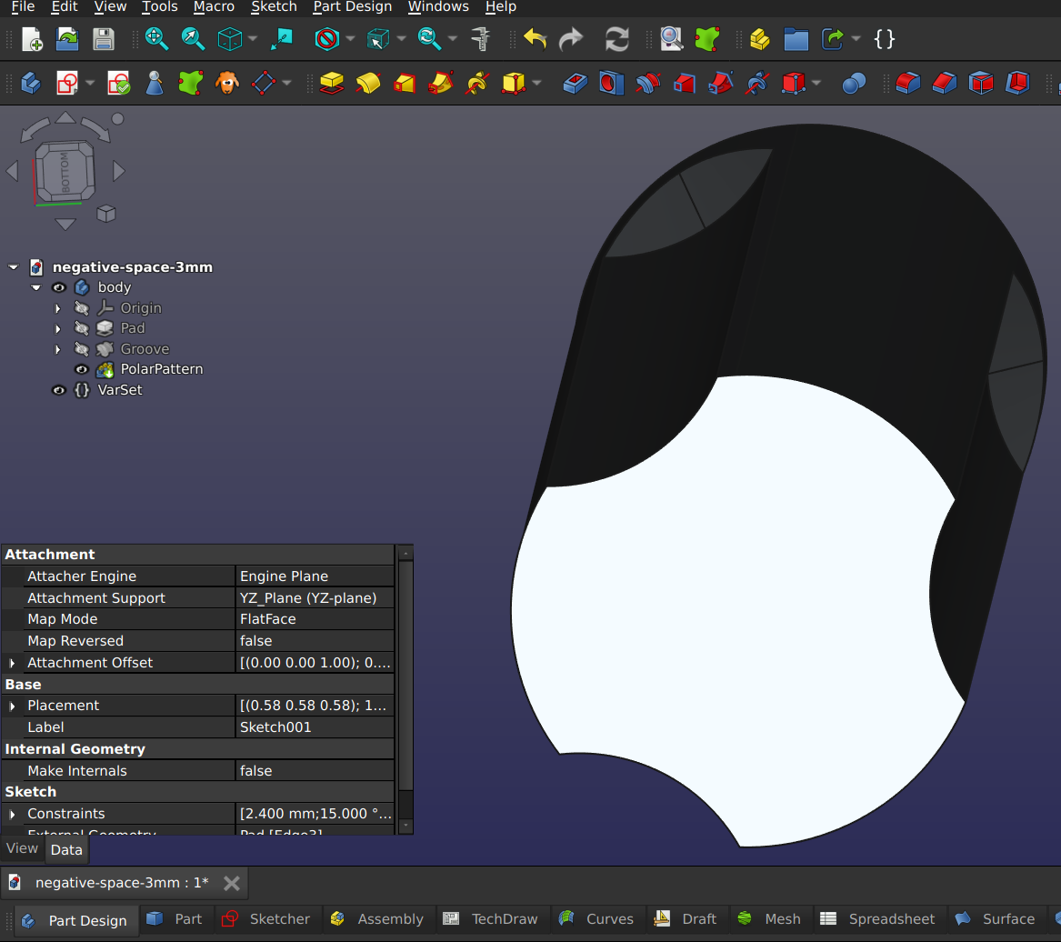 Hole profile.