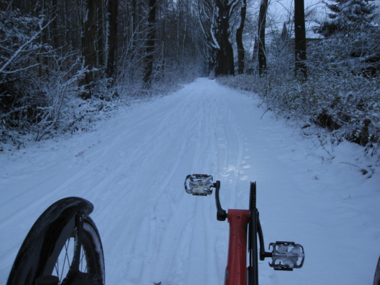 cycling in the snow