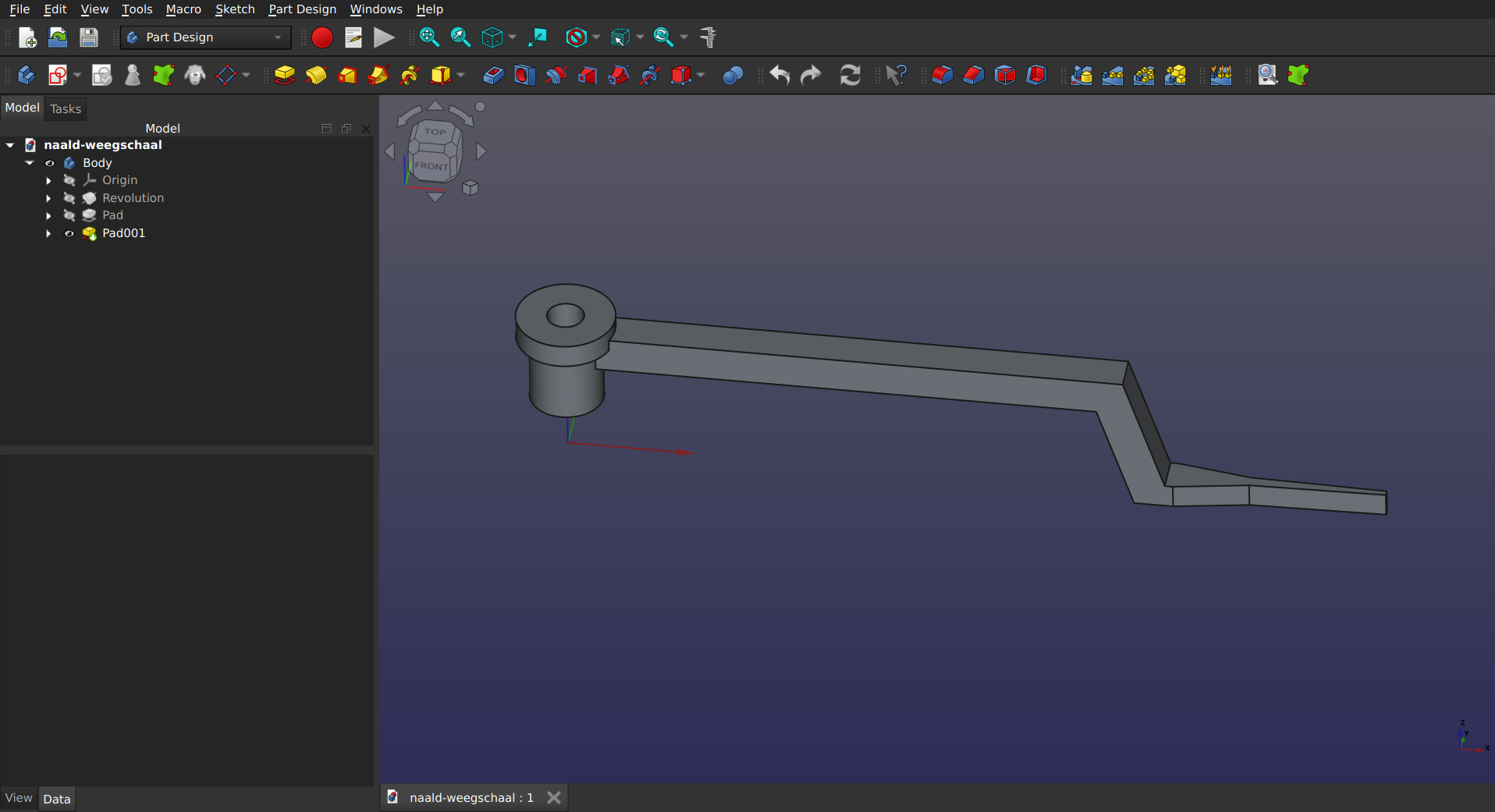 Recreation of the pointer in FreeCAD.