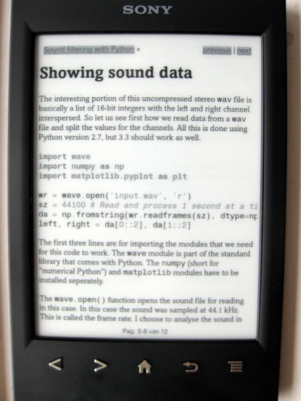 Sony PRS-T2 e-reader