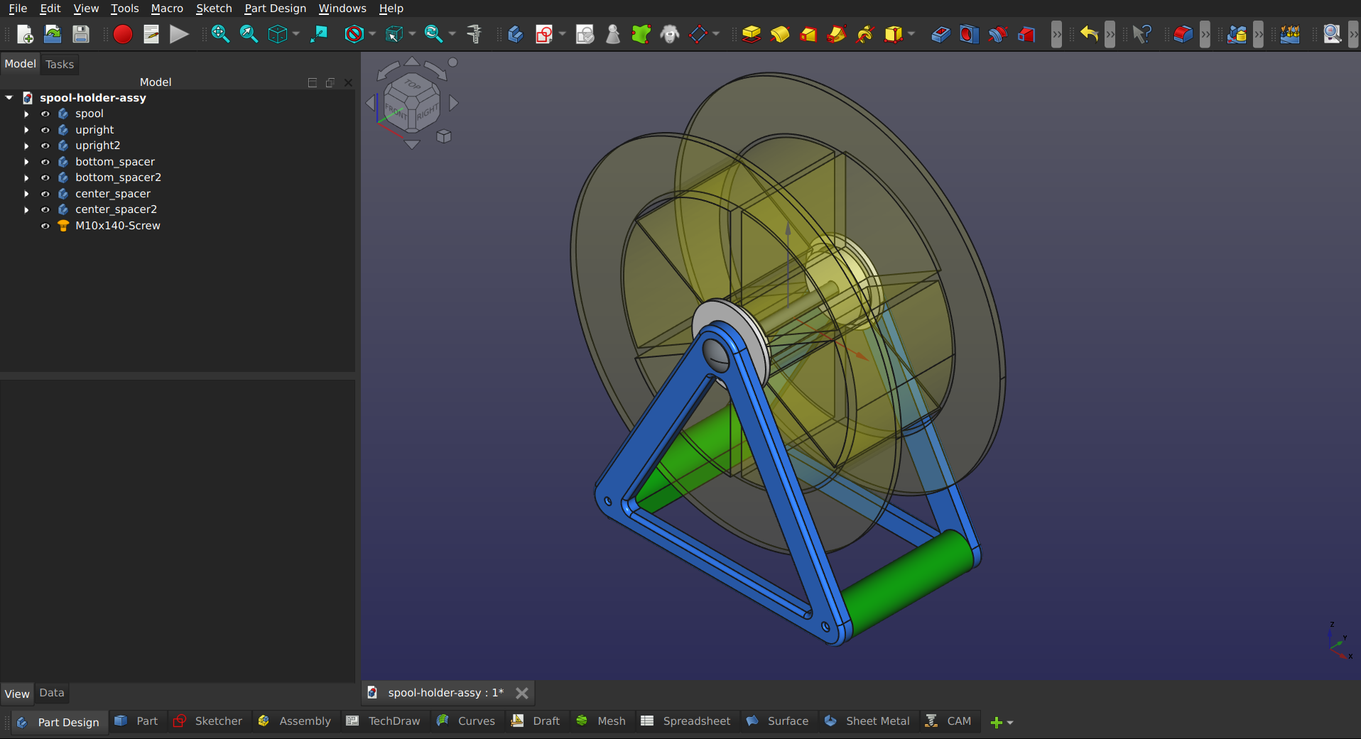 spool holder design, with spool